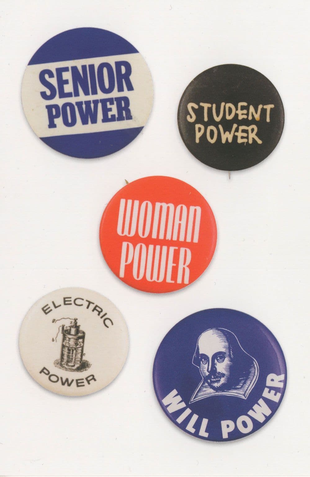 Girl Student Will Electric Senior Woman Power Badge Button Postcard