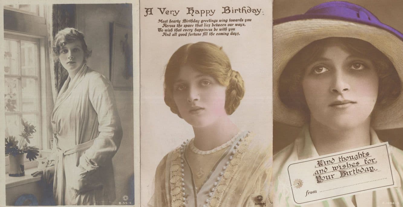 Gladys Cooper Happy Birthday Greetings 3x Old Postcard s
