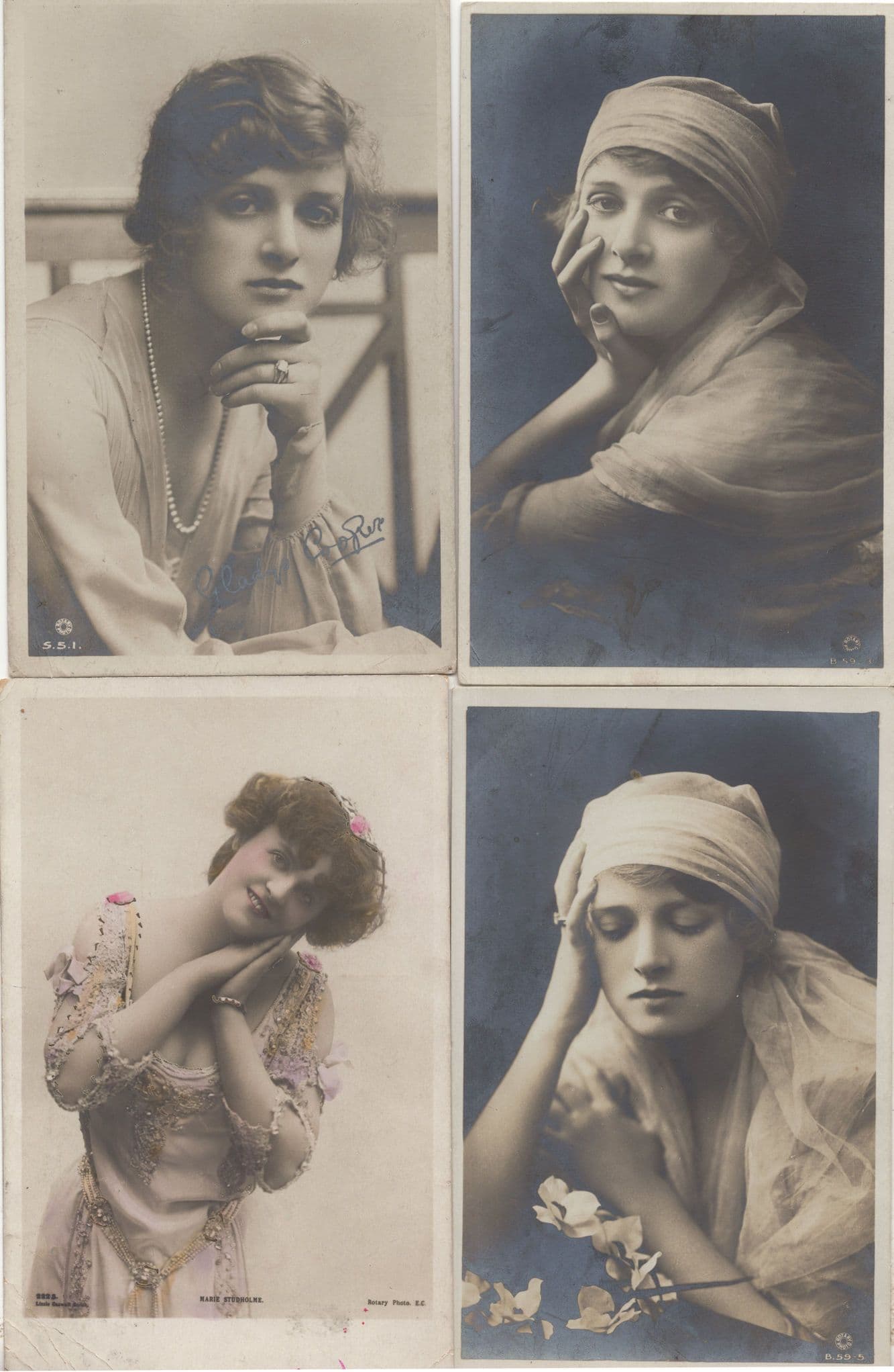 Gladys Cooper Pensive In Thought 4x Antique Postcard s