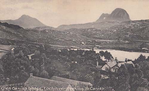 Glen Canisp Lodge Lochinver Scotland Antique Postcard