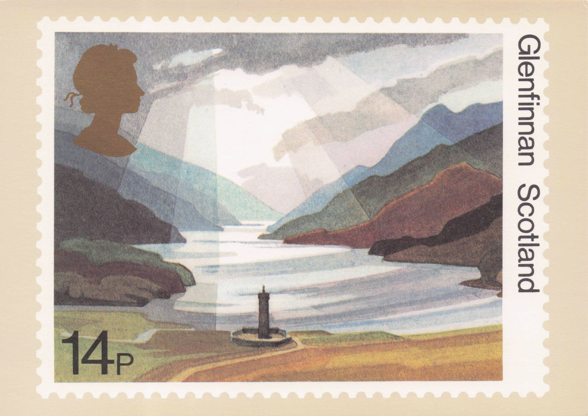 Glenfinnan Scotland Scottish Painting Royal Mail Stamp Postcard
