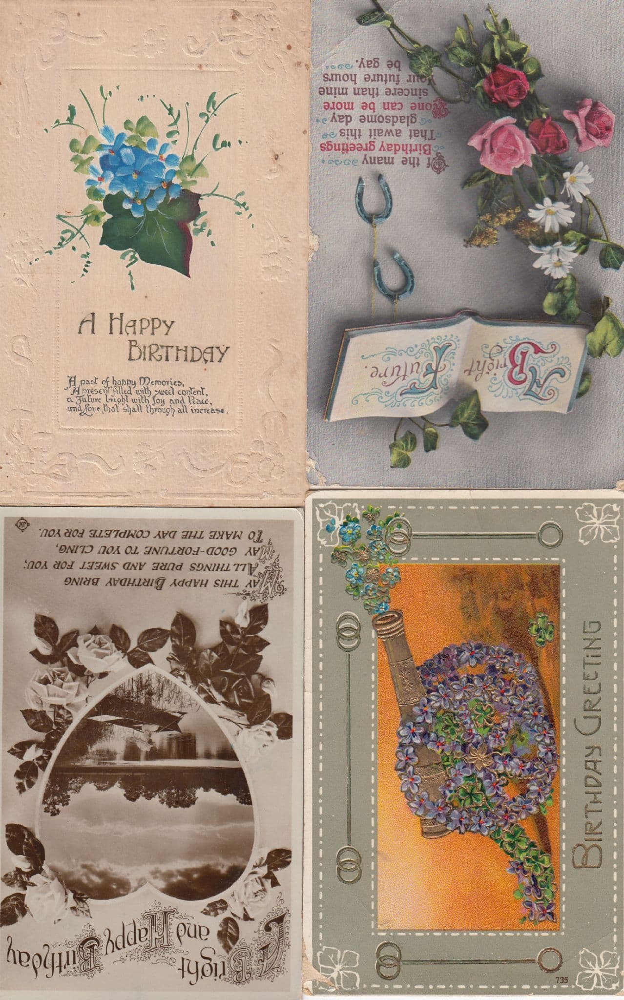 Glitter Cannon 4x WW1 Postmark Greeting Old Postcard s