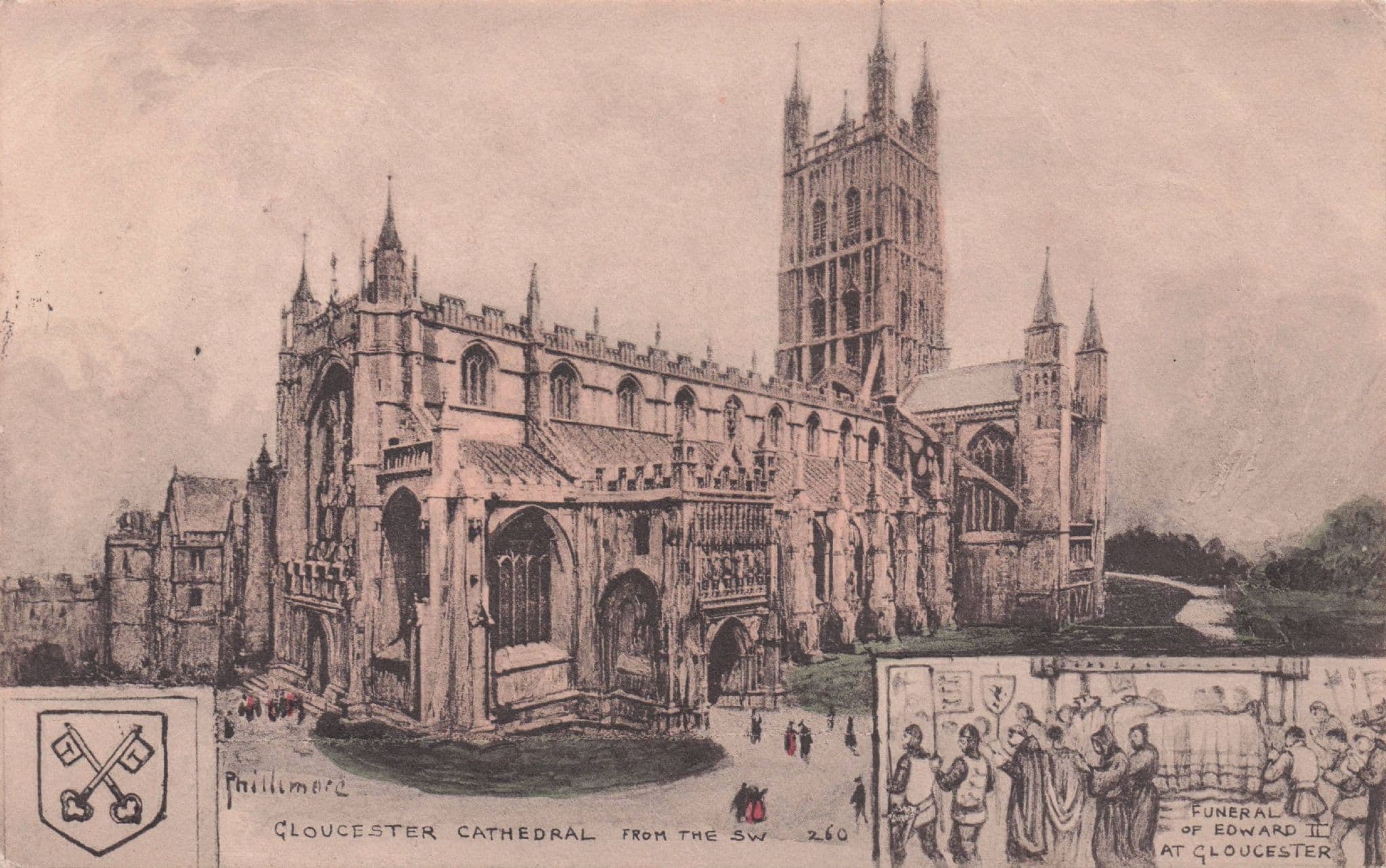 Gloucester Cathedral King Edward II 2nd Funeral Phillimore Old Postcard
