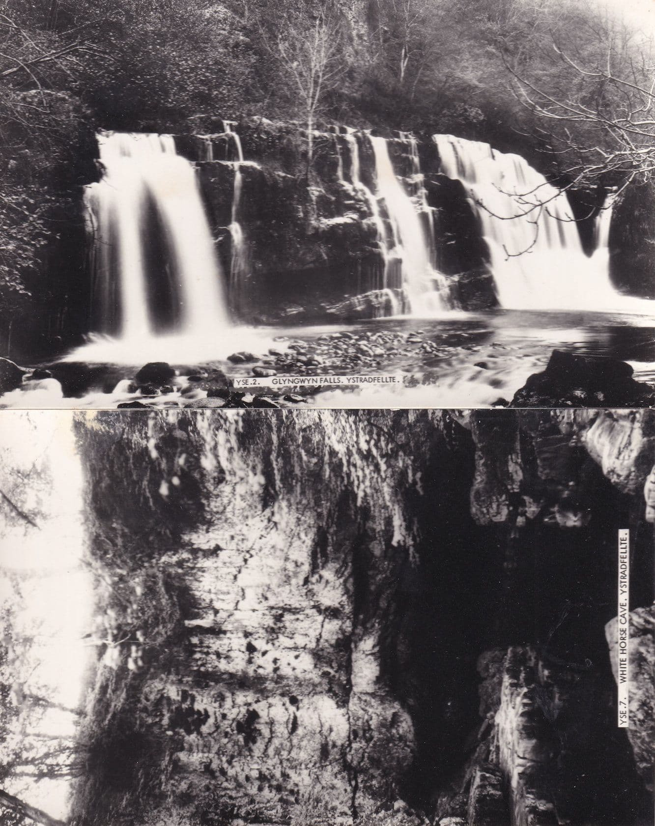Glyngwyn Falls Glamorgan 2x Vintage Welsh Real Photo Postcard s