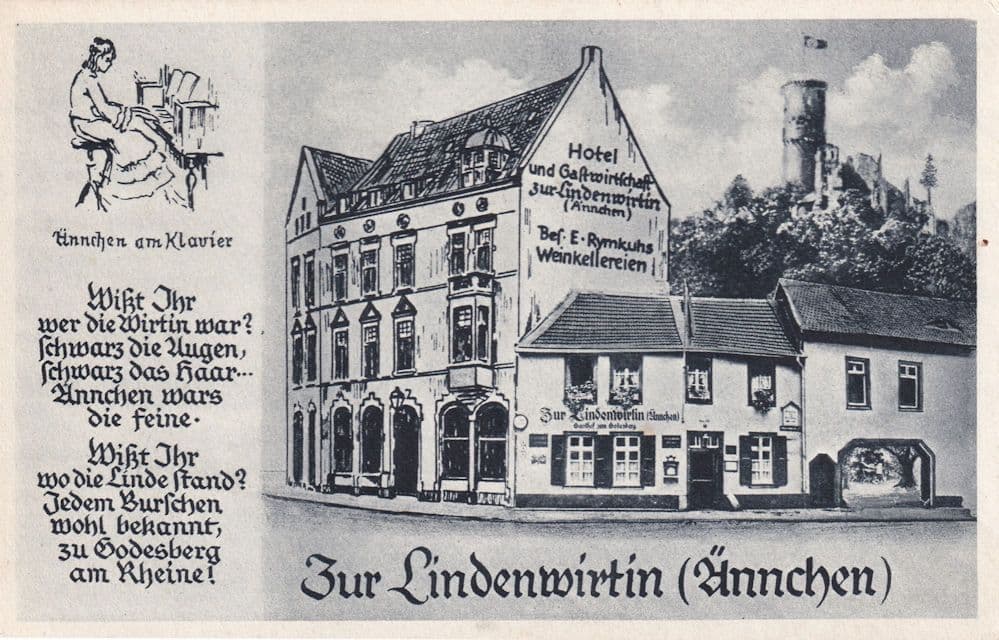 Godesberg Bad Aennchen Lindenwirtin Klavier Painting Postcard