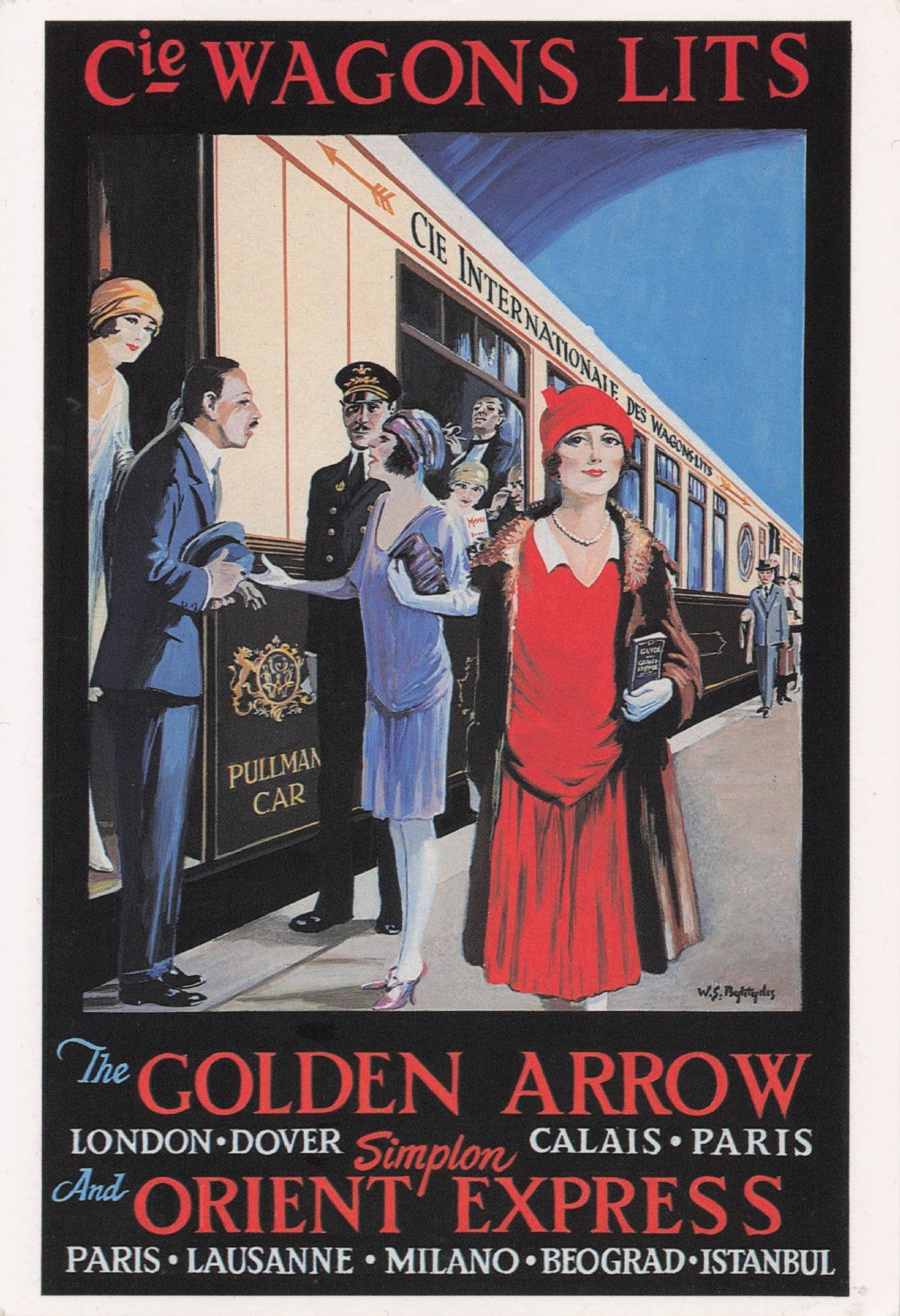 Golden Arrow Train London To Dover Travel Advertising Poster Postcard