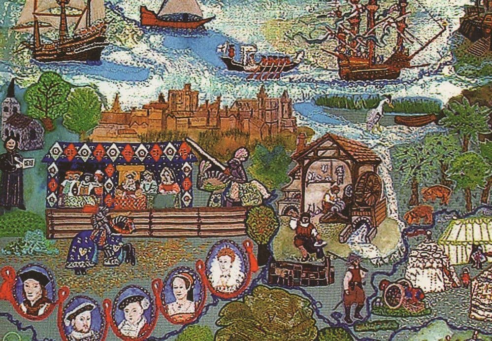 Golden Hind Great Harry In Thames Palace Of Placentia Jousting Postcard