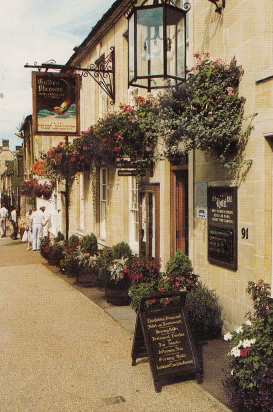 Golden Pheasant Pub High Street Burford Gloucester Limited Edition Postcard