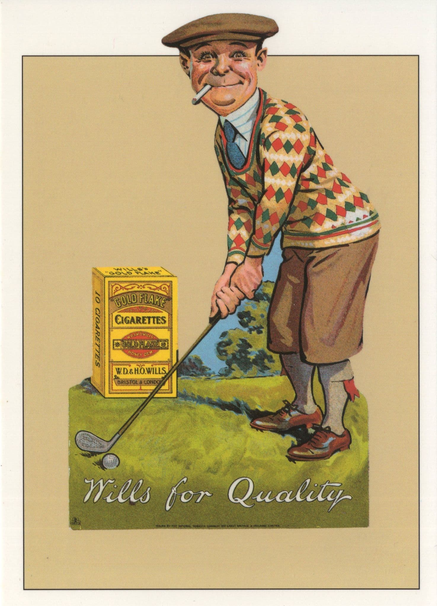 Goldflake Cigarettes Golf Advertising Postcard