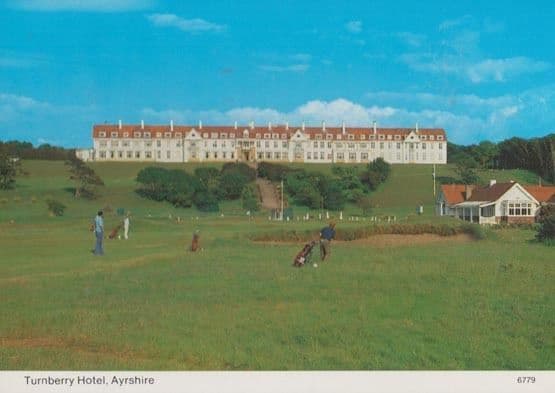 Golf Shot Onto Putting Green Course Turnberry Hotel Ayreshire Scottish POstcard