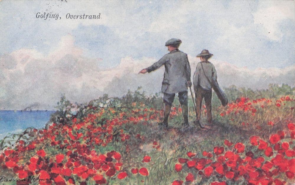Golfers Disaster Lost Golf Ball Golfing at Overstrand Norfolk Old Rare Postcard