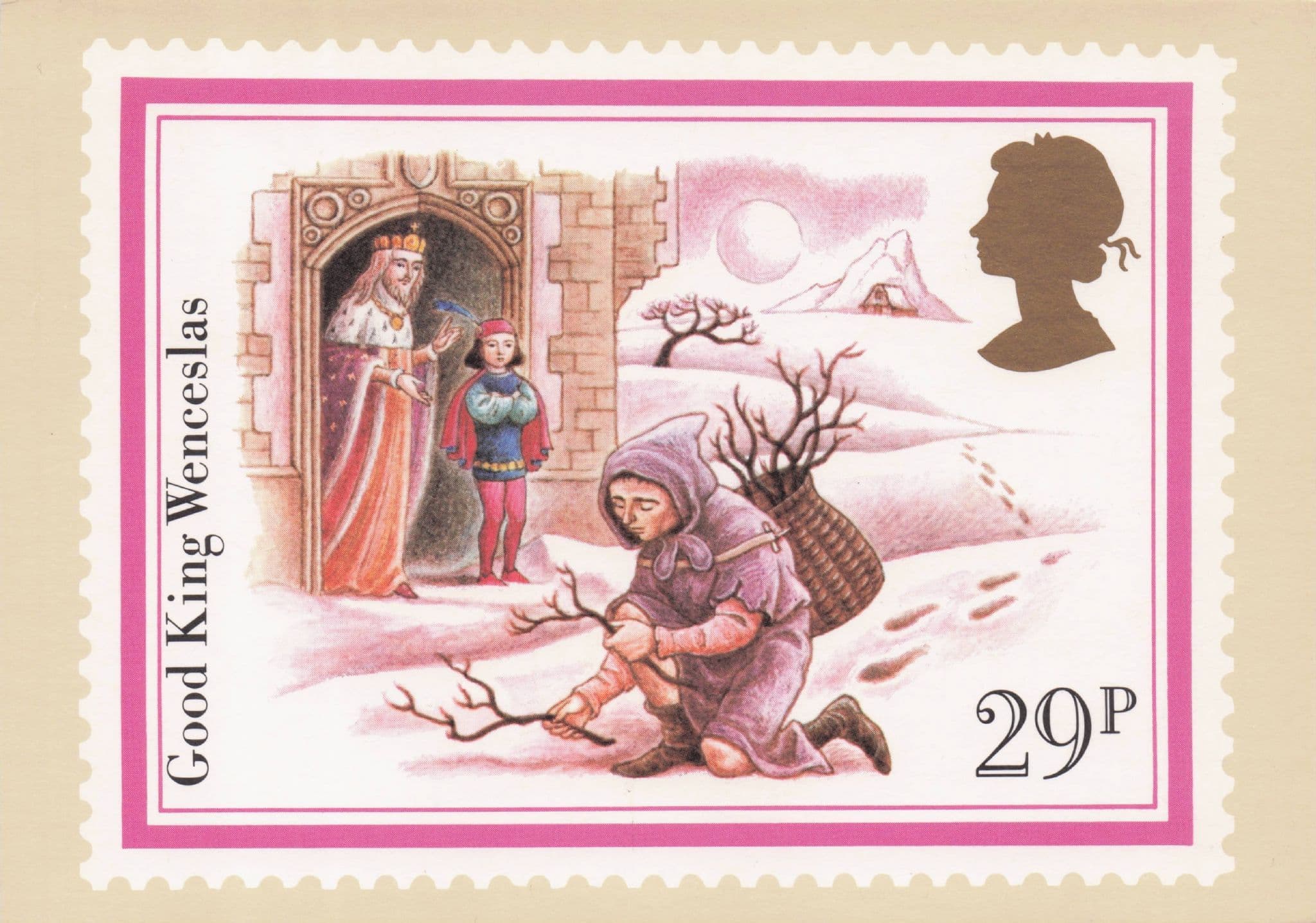 Good King Wenceslas Christmas Carol Royal Mail Ltd Edn Stamp Postcard
