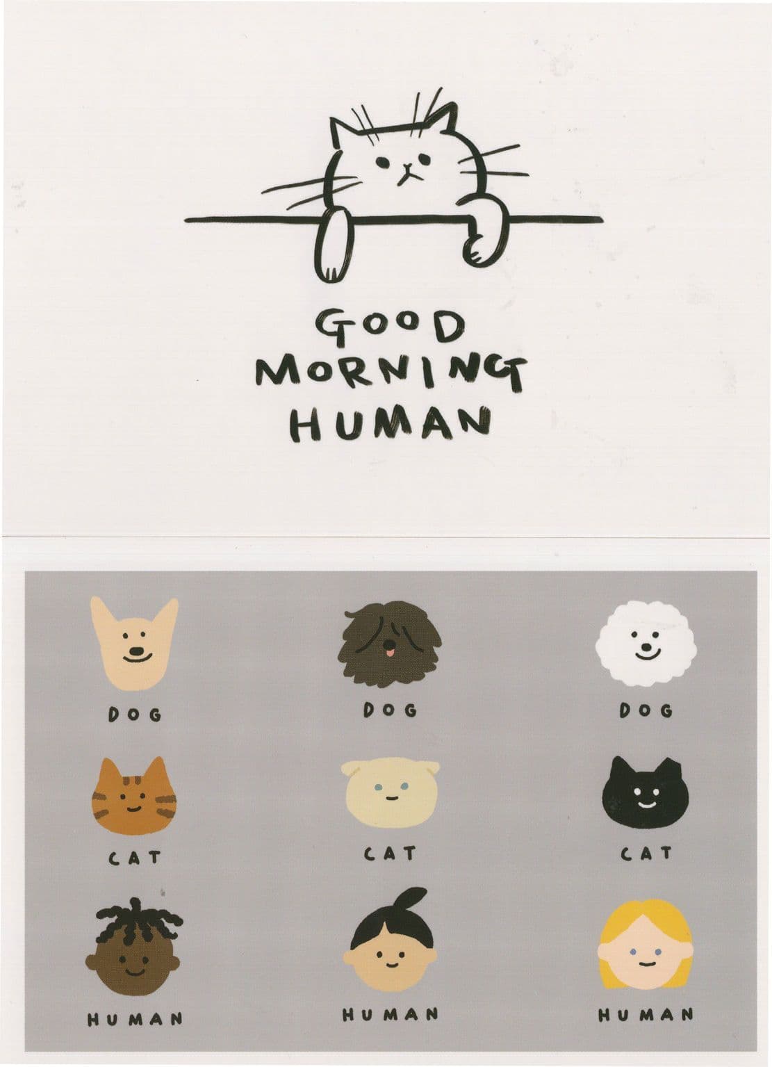Good Morning Human Servant Talking 2x Comic Cat Cats Postcard