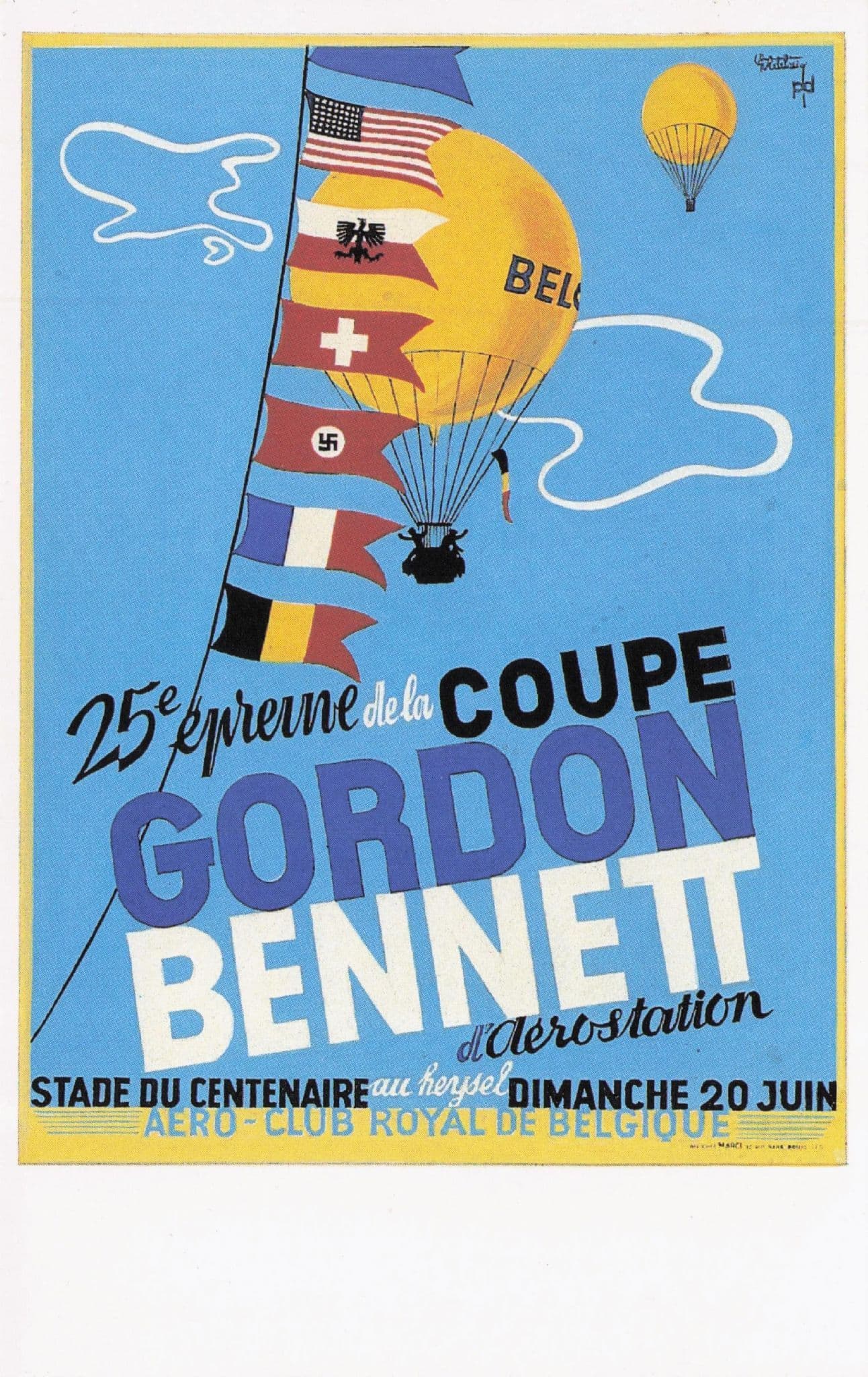Gordon Bennett Hot Air Balloon Advertising Poster Postcard