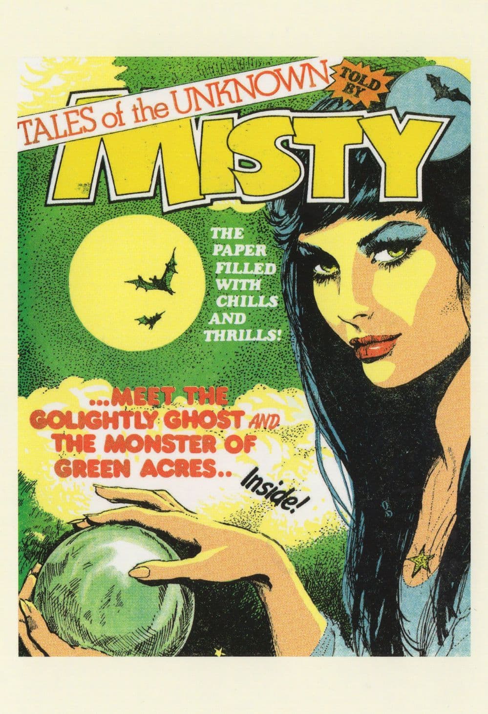 Gothic Fortune Teller Occult Gipsy Crystal Ball Gipsy Comic Book Postcard