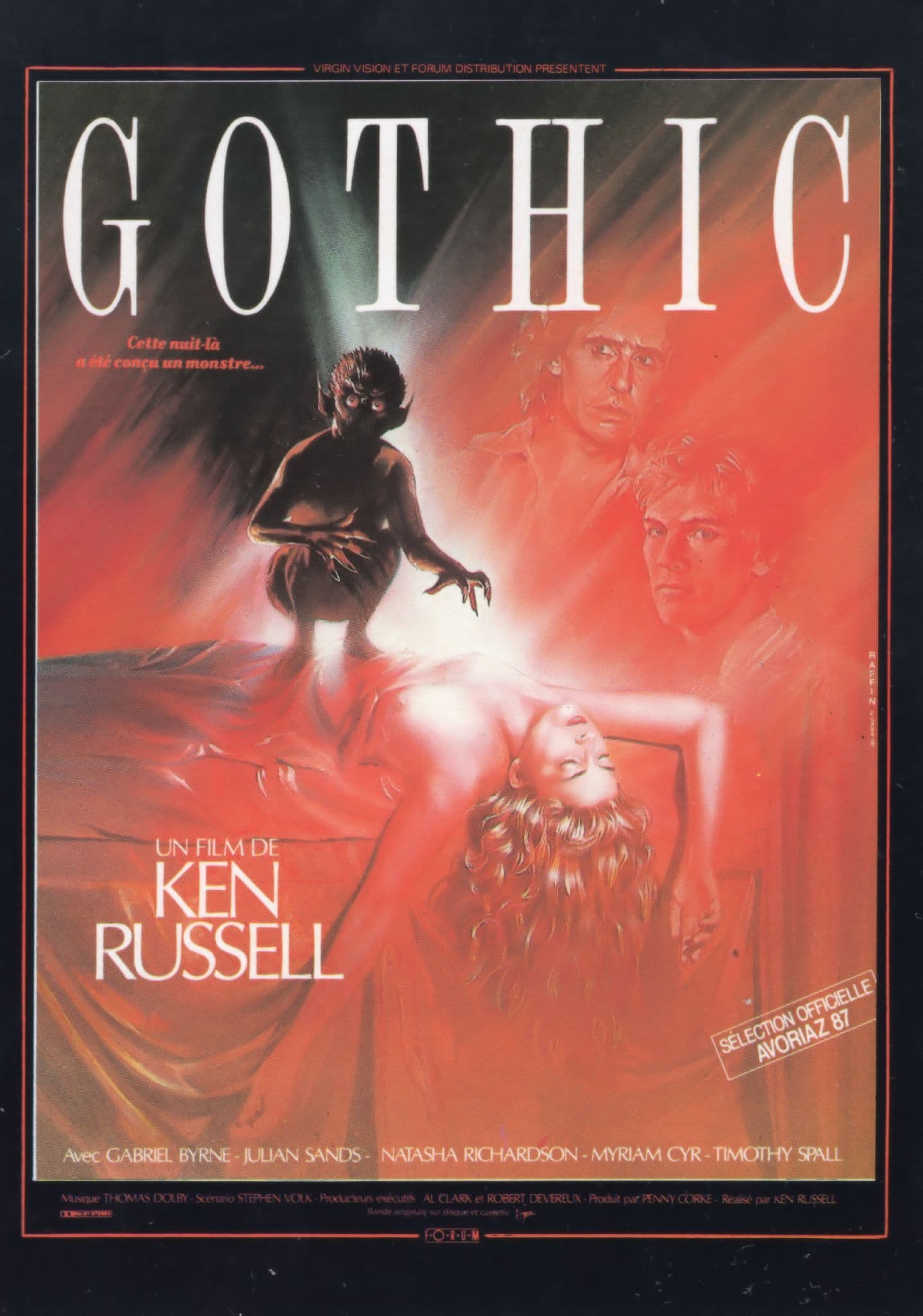 Gothic French Cinema Poster Film Ken Russell Rare France Postcard