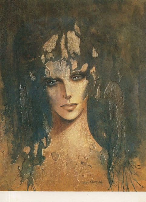Gothic Lady Head Breaking Le Regard Des Pierres Jose Correa Painting Postcard