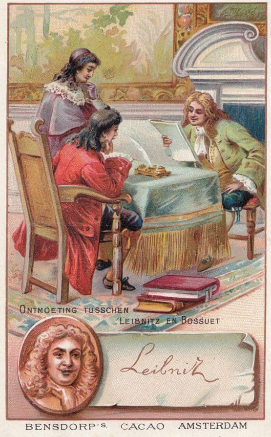 Gottfried Leibniz Philosopher Printed Signed Bendorps Cocoa Postcard Trade Card