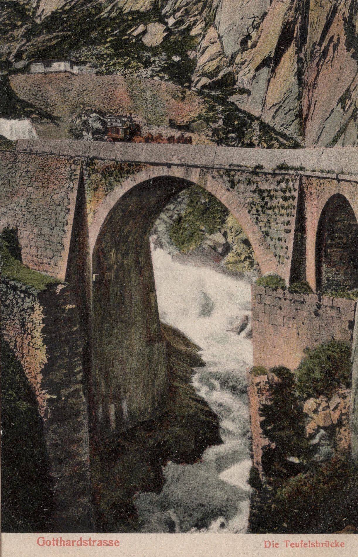 Gotthardstrasse Die Teufelsbrucke Switzerland Postcard