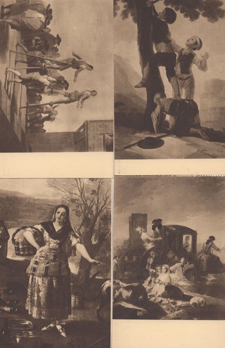 Goya Circus Stilt Walkers Romany Italy Gipsy 4x Painting Postcard s