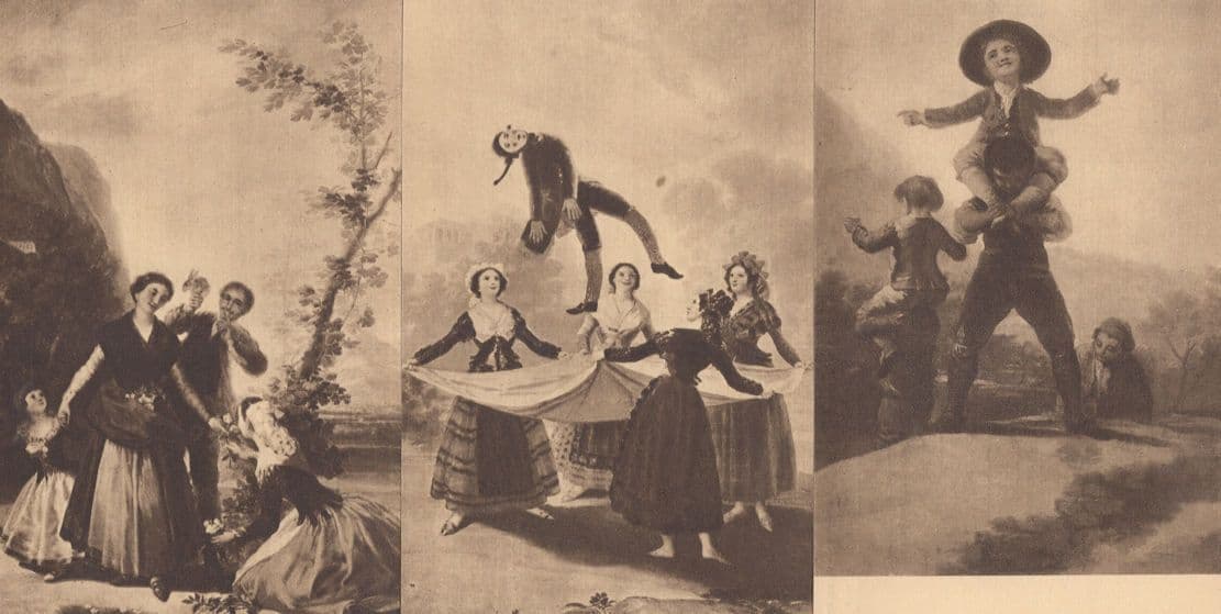 Goya La Vendimia Nevada Era 3x Antique Painting Postcard s
