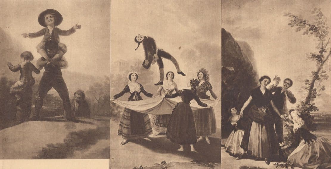Goya Las Gigantillas El Pelete Les Floreras 3x Old Painting Postcard s
