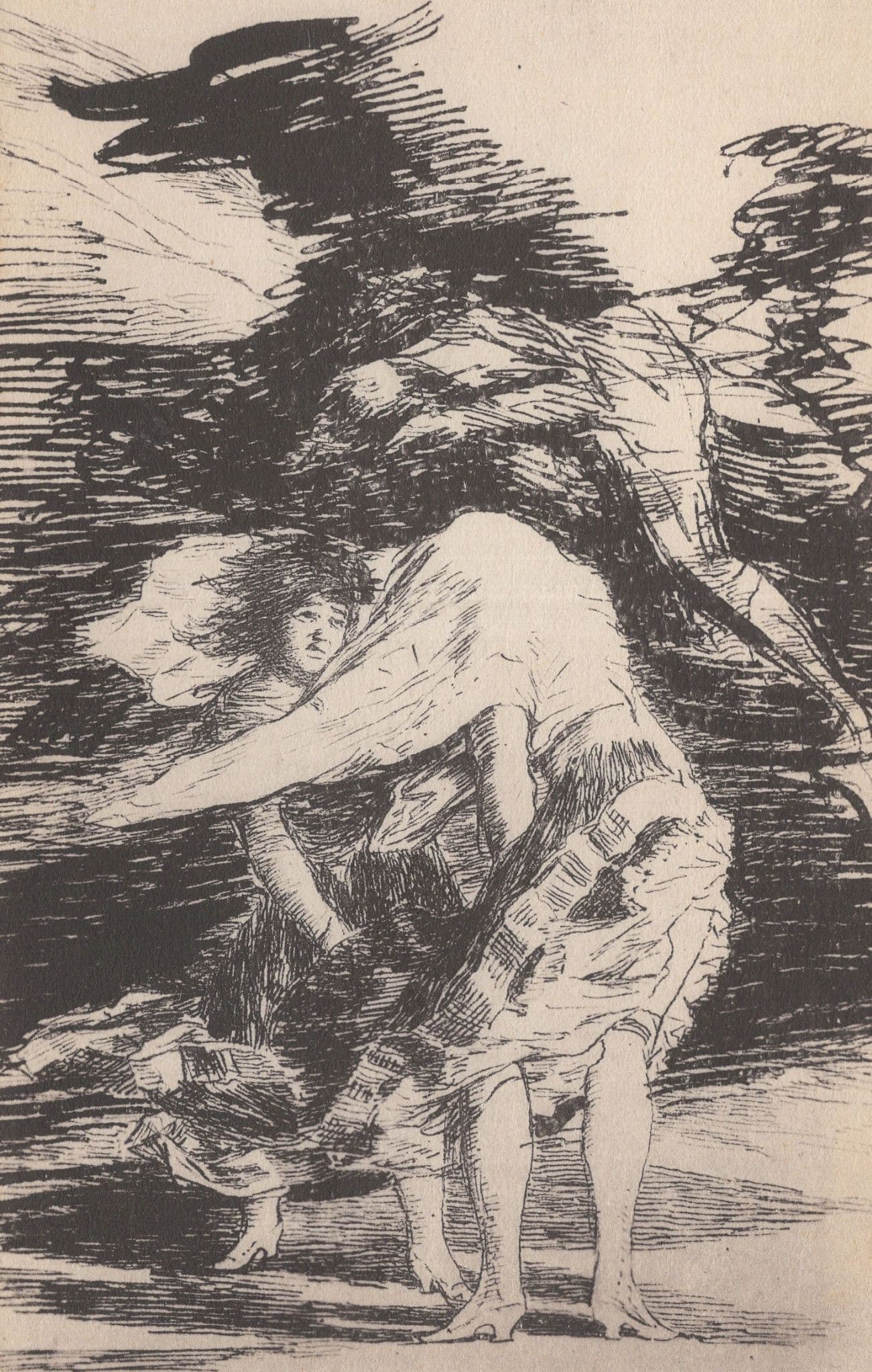 Goya Mala Noche Painting Antique Prado Museum Postcard