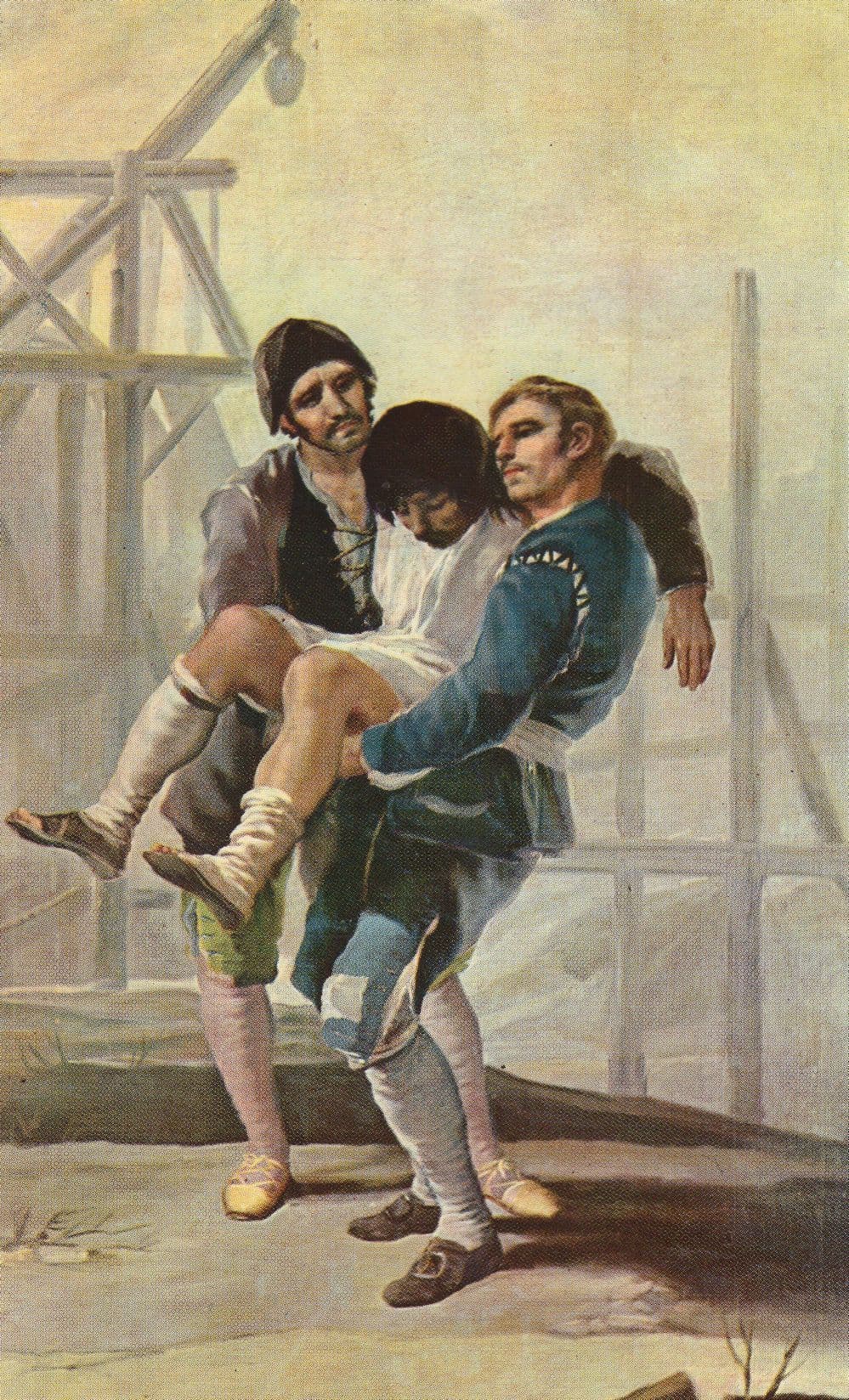 Goya The Wounded Mason Painting Postcard