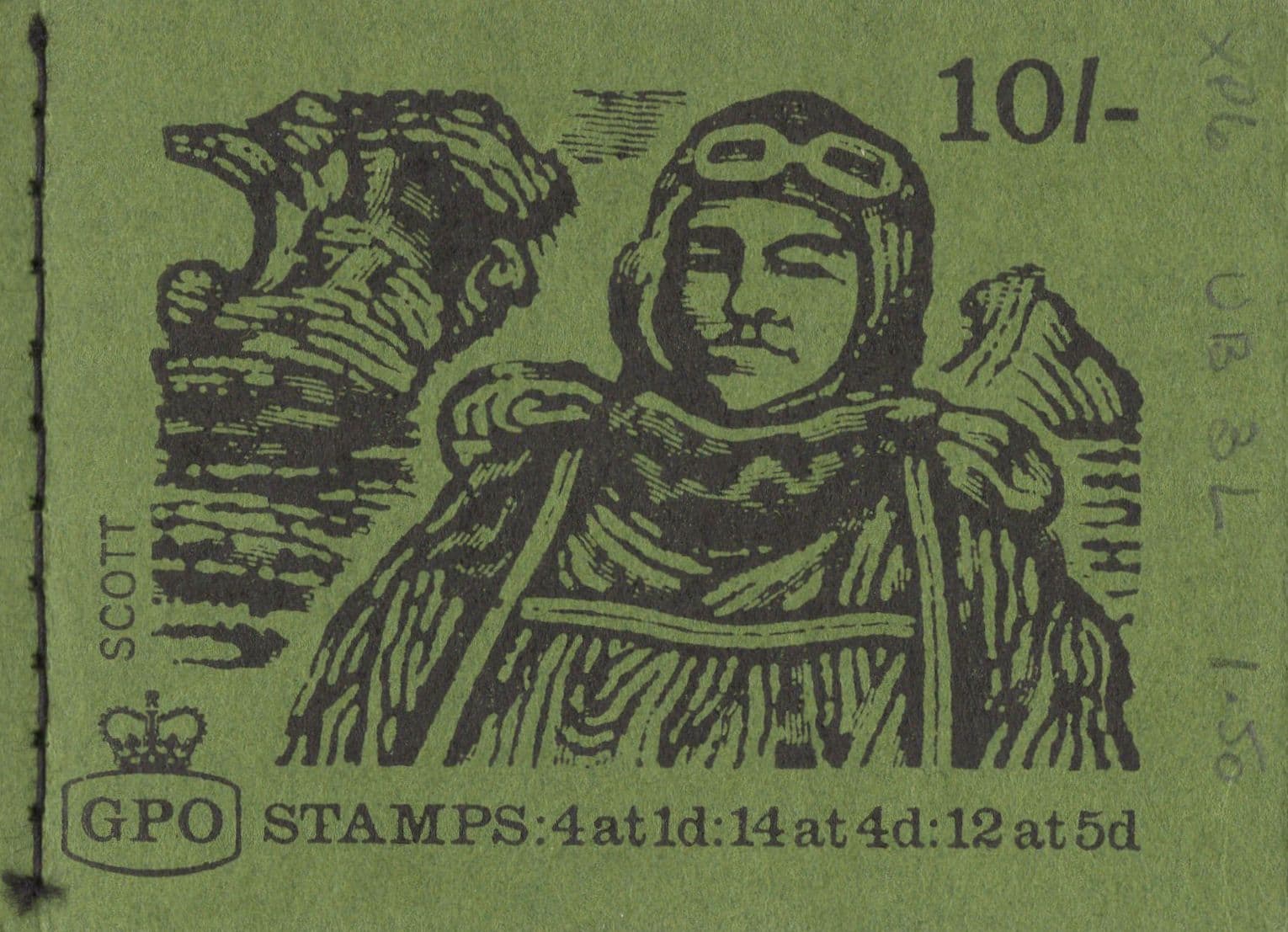 GPO 10 Shilling Stamps Book Explorer Plane Pilot On Cover MINT