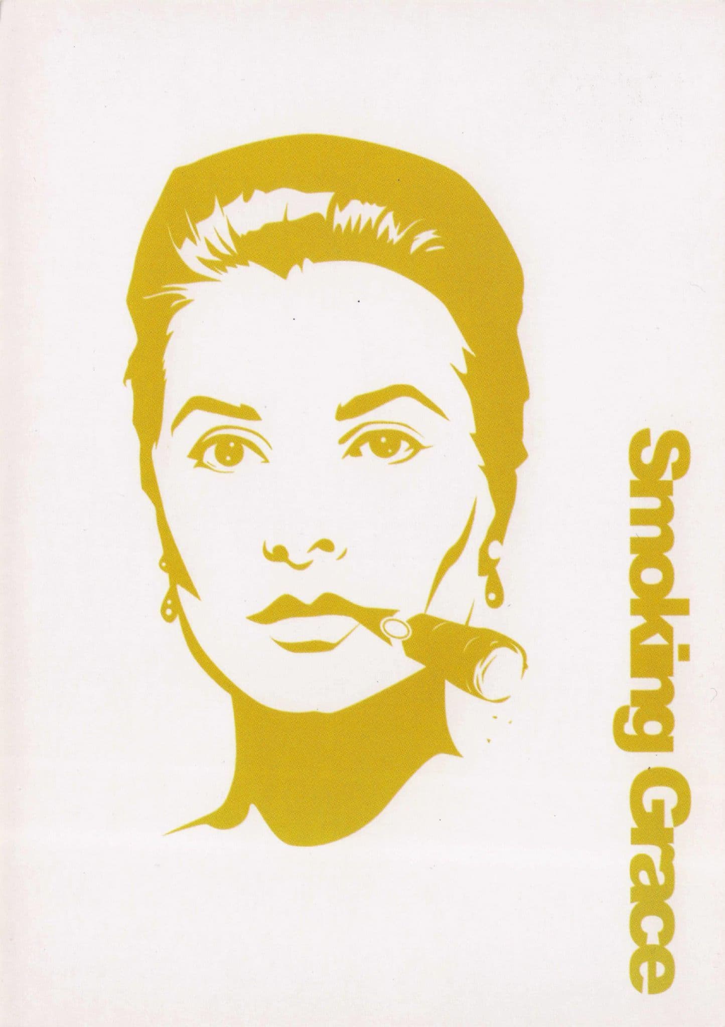 Grace Kelly Smoking Pop Star Rare Vintage Painting Postcard