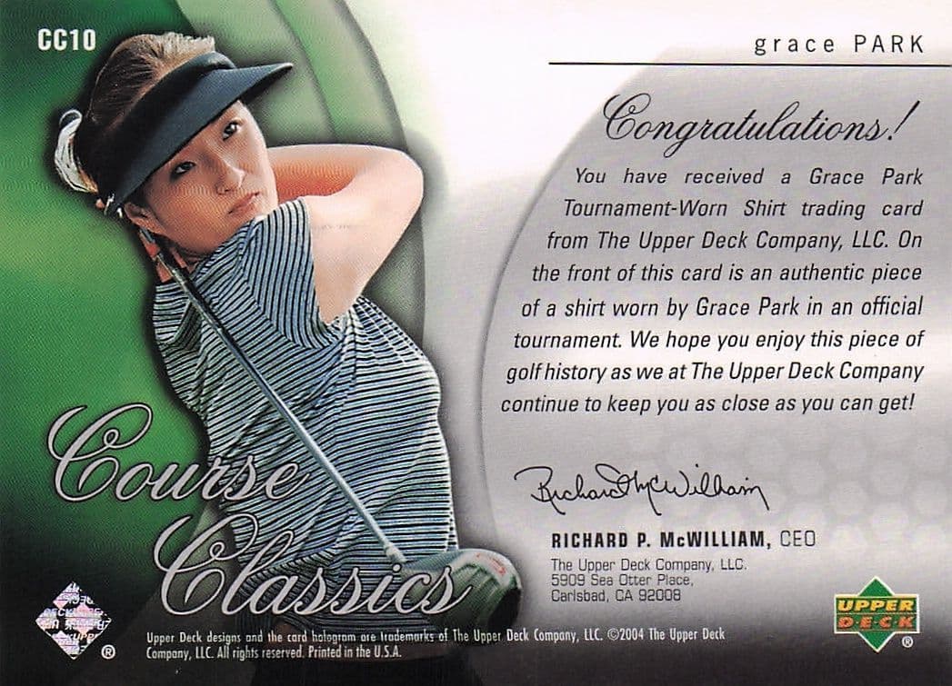 Grace Park Course Classics 2004 Authentic Tournament Upper Deck Golf Shirt Card