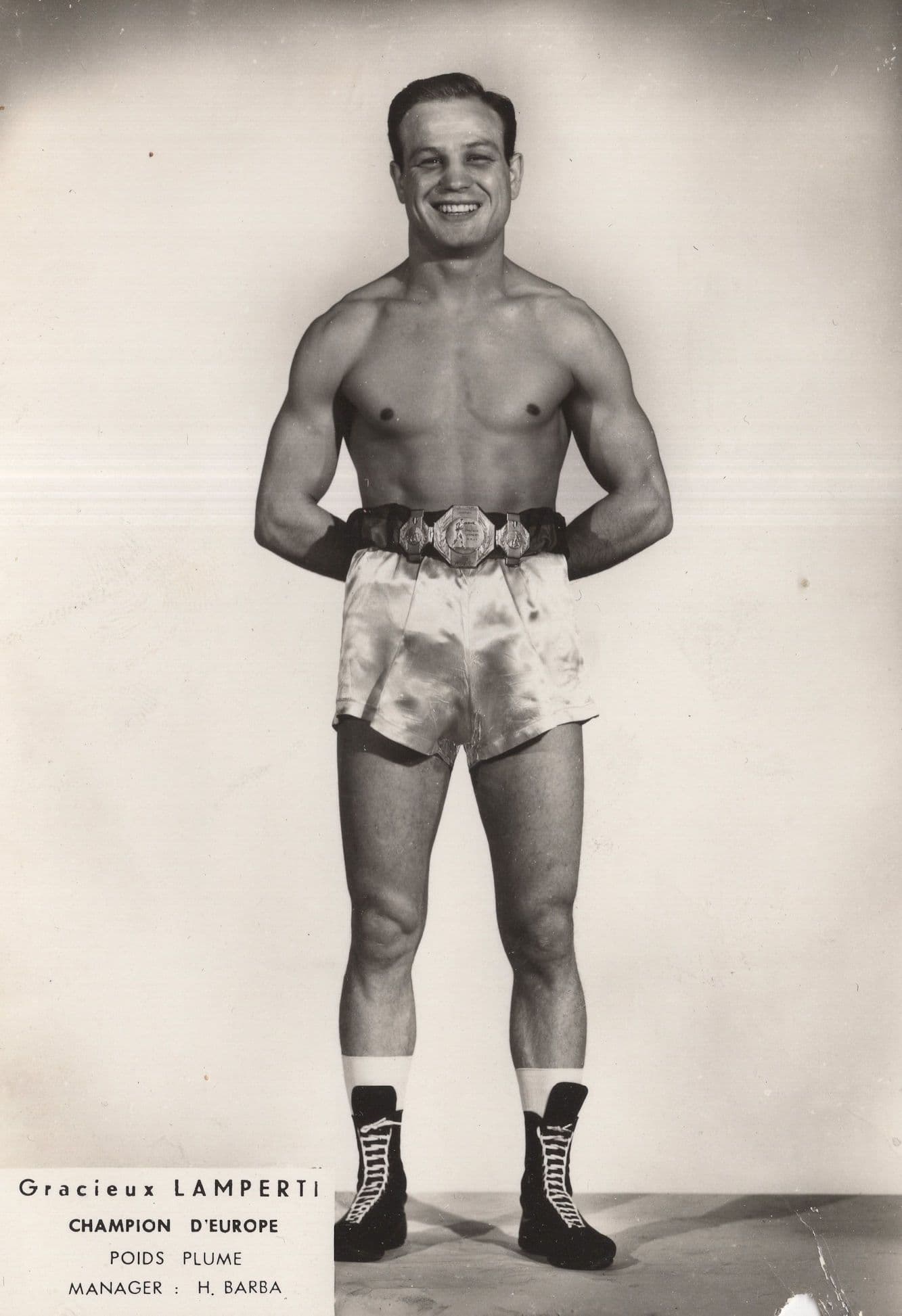Gracieux Lamperti Old French Boxing Champion Management Photo