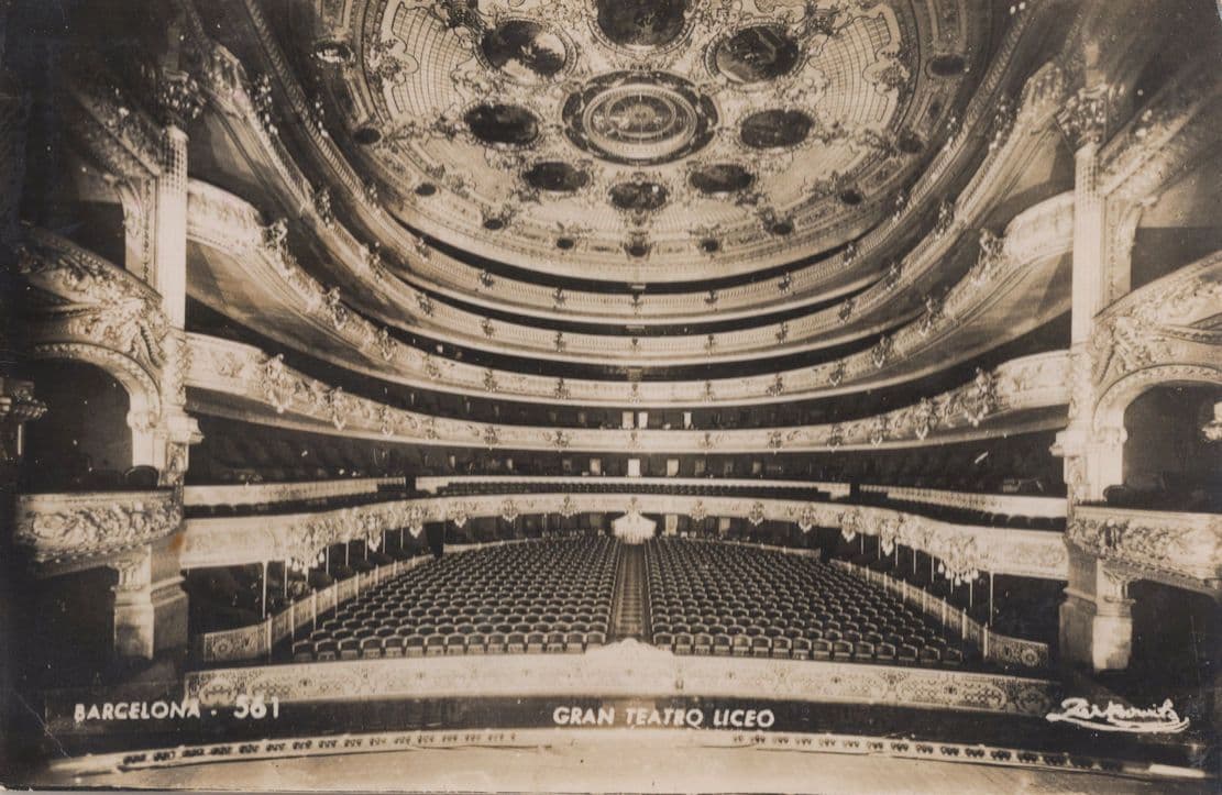 Gran Teatro Liceo Spain Seating Plan Theatre Old RPC Postcard