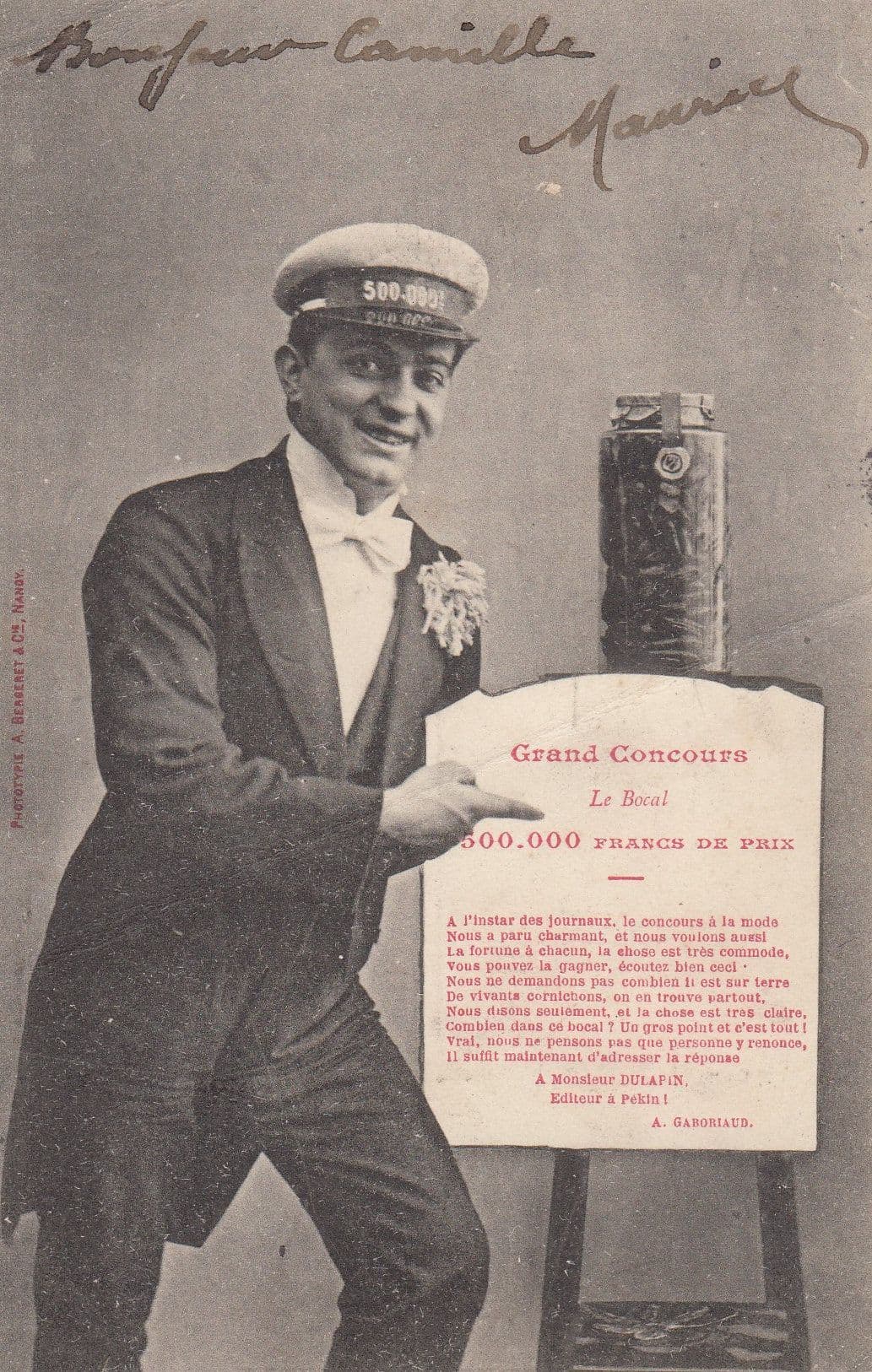 Grand Concours French Boat Trips Old Advertising Postcard