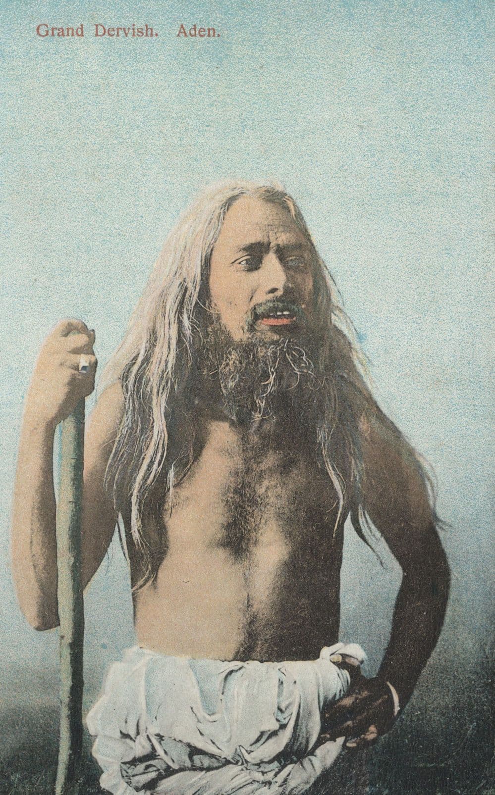 Grand Dervish Aden Arabian Folk Types Antique Postcard