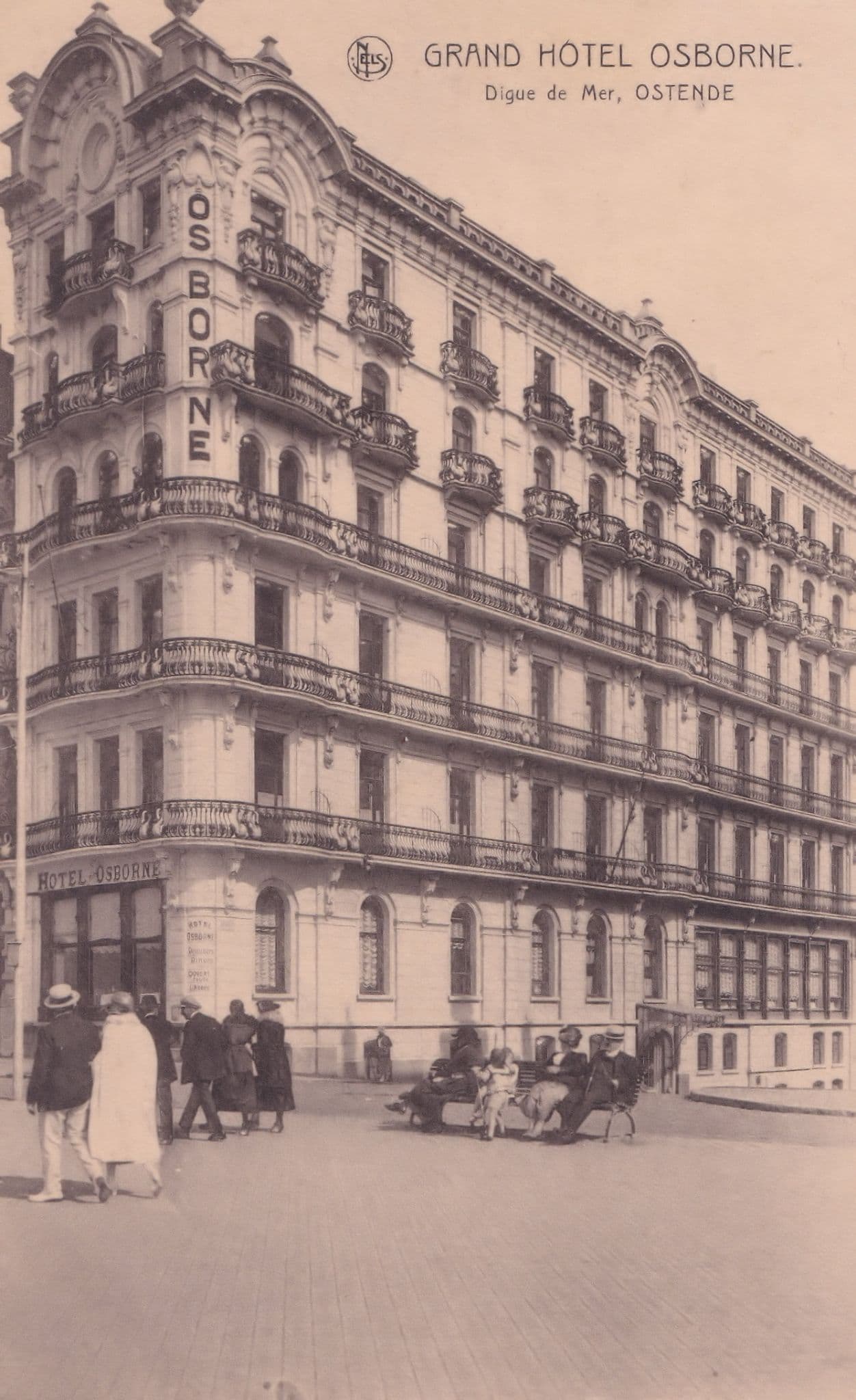 Grand Hotel Osborne Ostende Antique Belgium Postcard