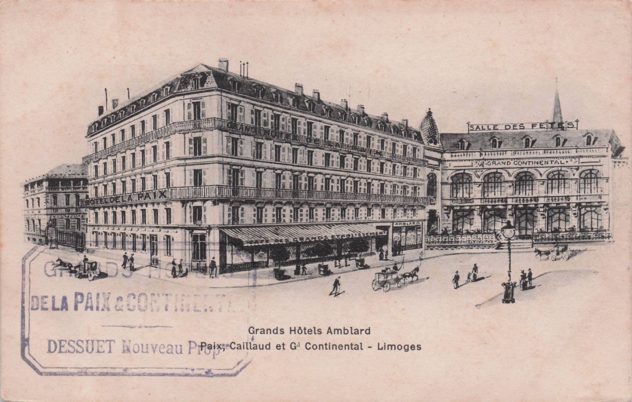 Grands Hotel Amblard French Antique Advertising Postcard