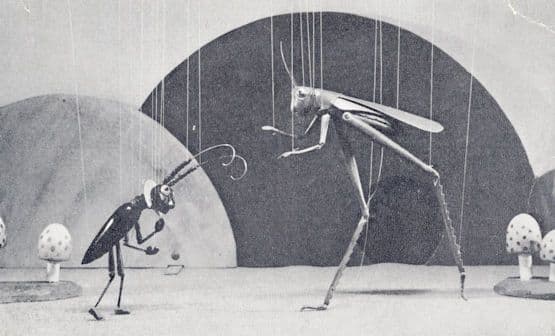Grasshopper Insect Antique Marionette Lanchester Puppet Theatre Old Postcard