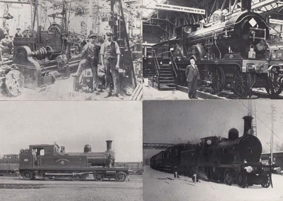 Gravesham LTSR Train Ashford Railway Works Kearnsey Victorian View 4x Postcard s
