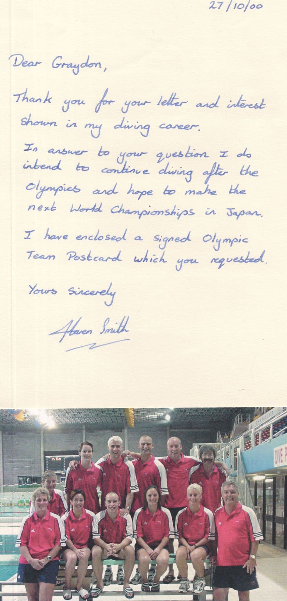 Great Britain Olympics 2000 Diving Team Swimming MULTI 10x Hand Signed Photo