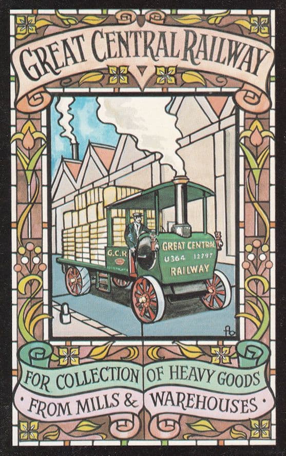 Great Central Railway Heavy Goods Mills & Warehouse Poster Postcard