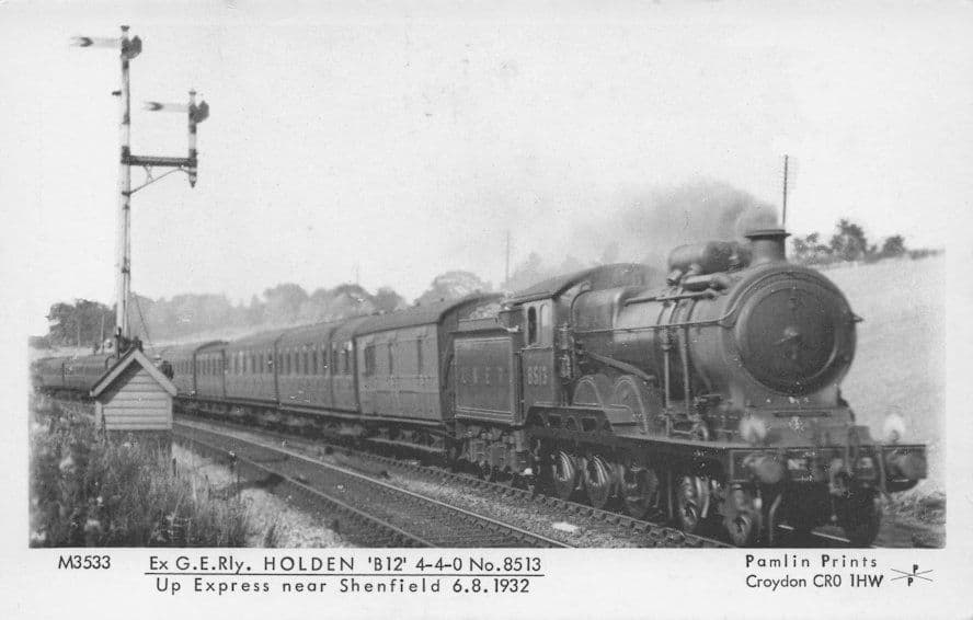 Great Eastern 8513 B12 4-4-0 Old Train Pamlin Prints Railway RPC Postcard