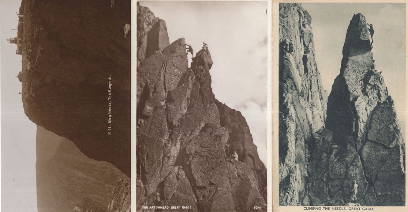 Great Gable 3x Mountain Climbing Ben Nevis Summit Old Postcard s
