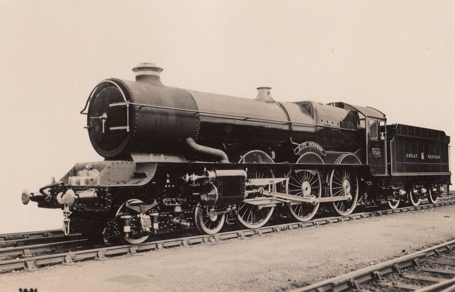 Great Western GRW King Stephen Train Antique Real Photo Postcard