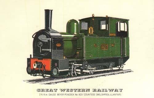 Great Western Railway Beyer Peacock 823 Train Postcard