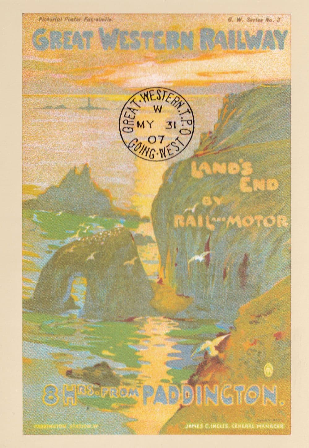 Great Western Railway Lands End Advertising FDC Train Postcard