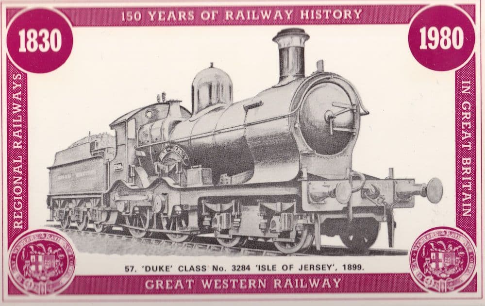 Great Western Railway Victrorian Duke Class Isle Of Jersey Train Postcard