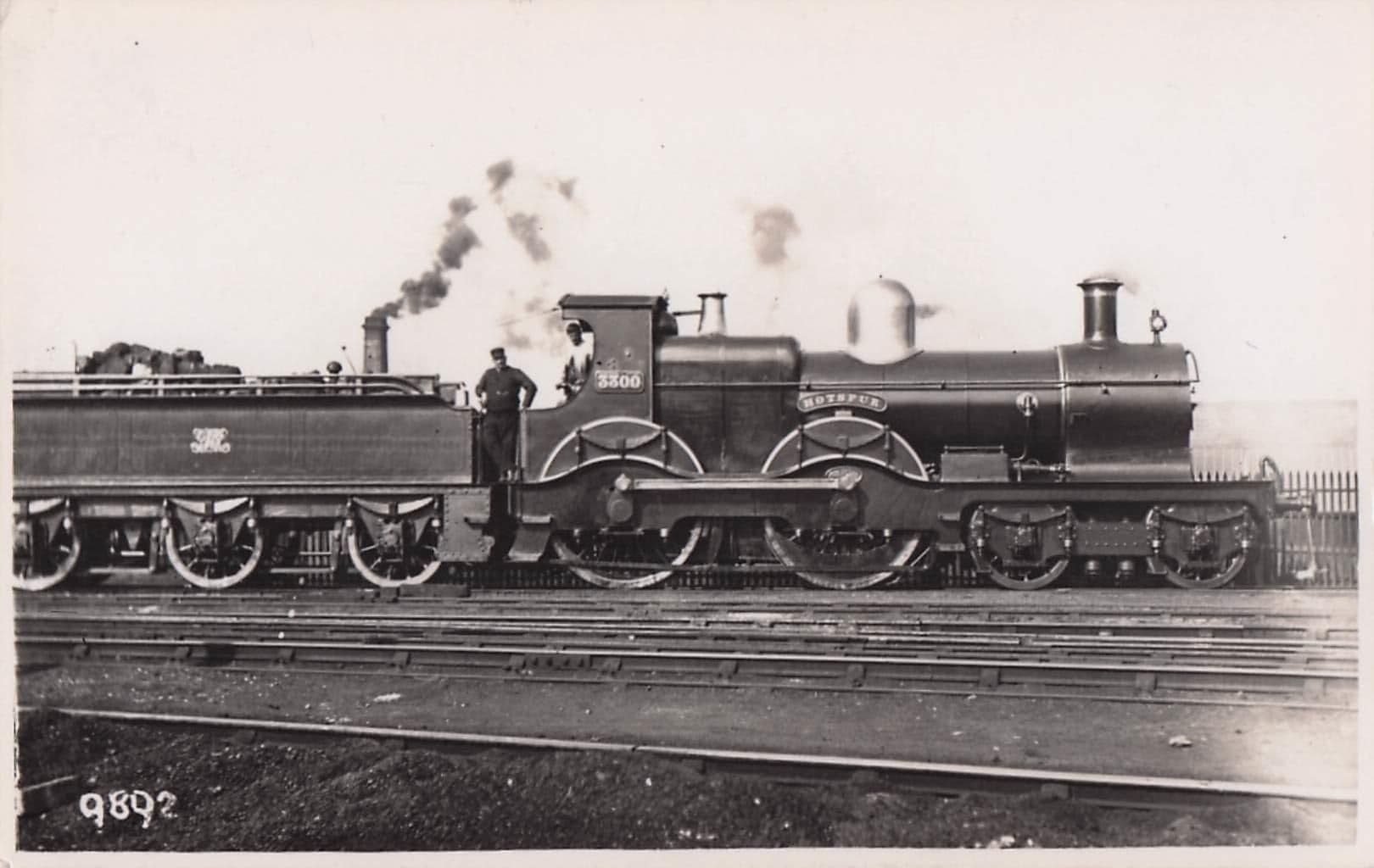 Great Western Railways GWR Hotspur 3300 4108 Old Train Old Real Photo Postcard
