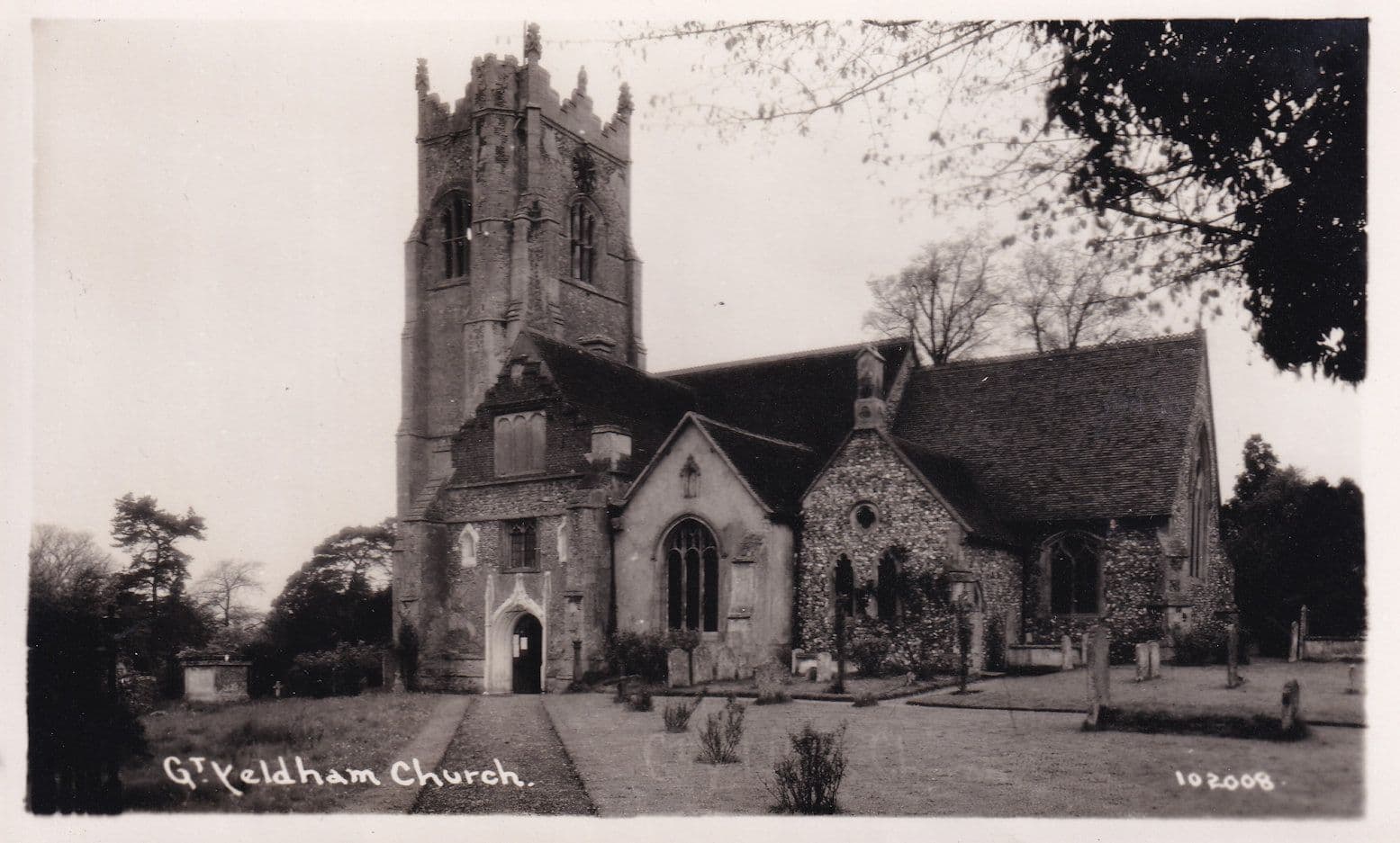 Great Yeldham Church Sible Hedingham Essex Real Photo Postcard