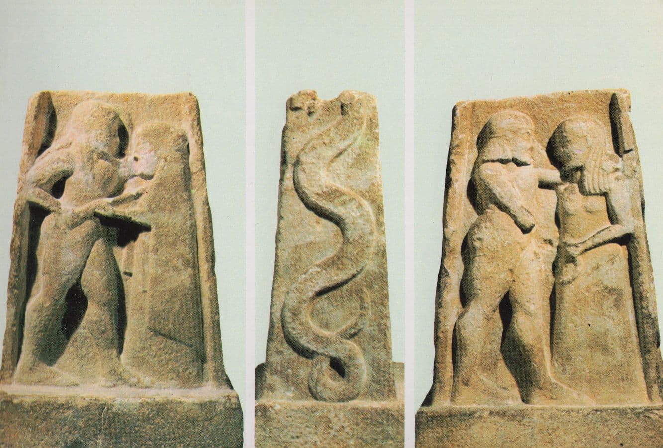 Greek Collection of 6th Century BC Snake Risque Statue Sparta Postcard
